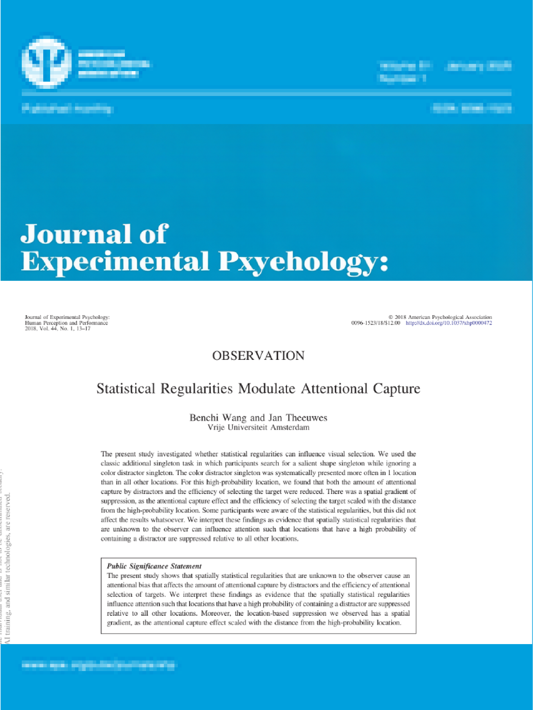 Journal of experimental psychology